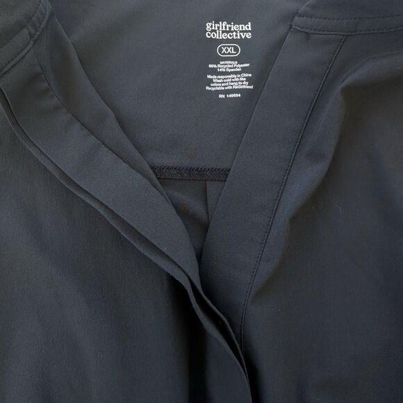 Girlfriend Collective Stretch Woven Athletic Romper Black Size Small $92 - Picture 3 of 8